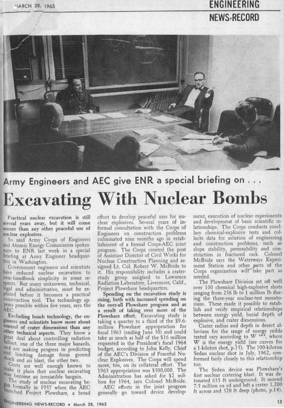 Excavating With Nuclear Bombs Excavating With Nuclear Bombs