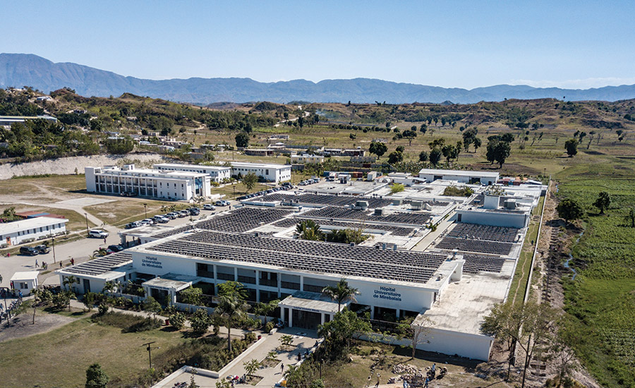aerial view of hospital